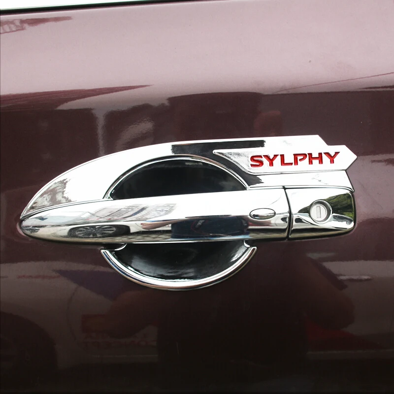Red LOGO Portiera protector ocupa Castron cu Capac Cadru Garnitura Pentru Nissan Sylphy 2012 - 2019 ABS Cromat accesorii styling