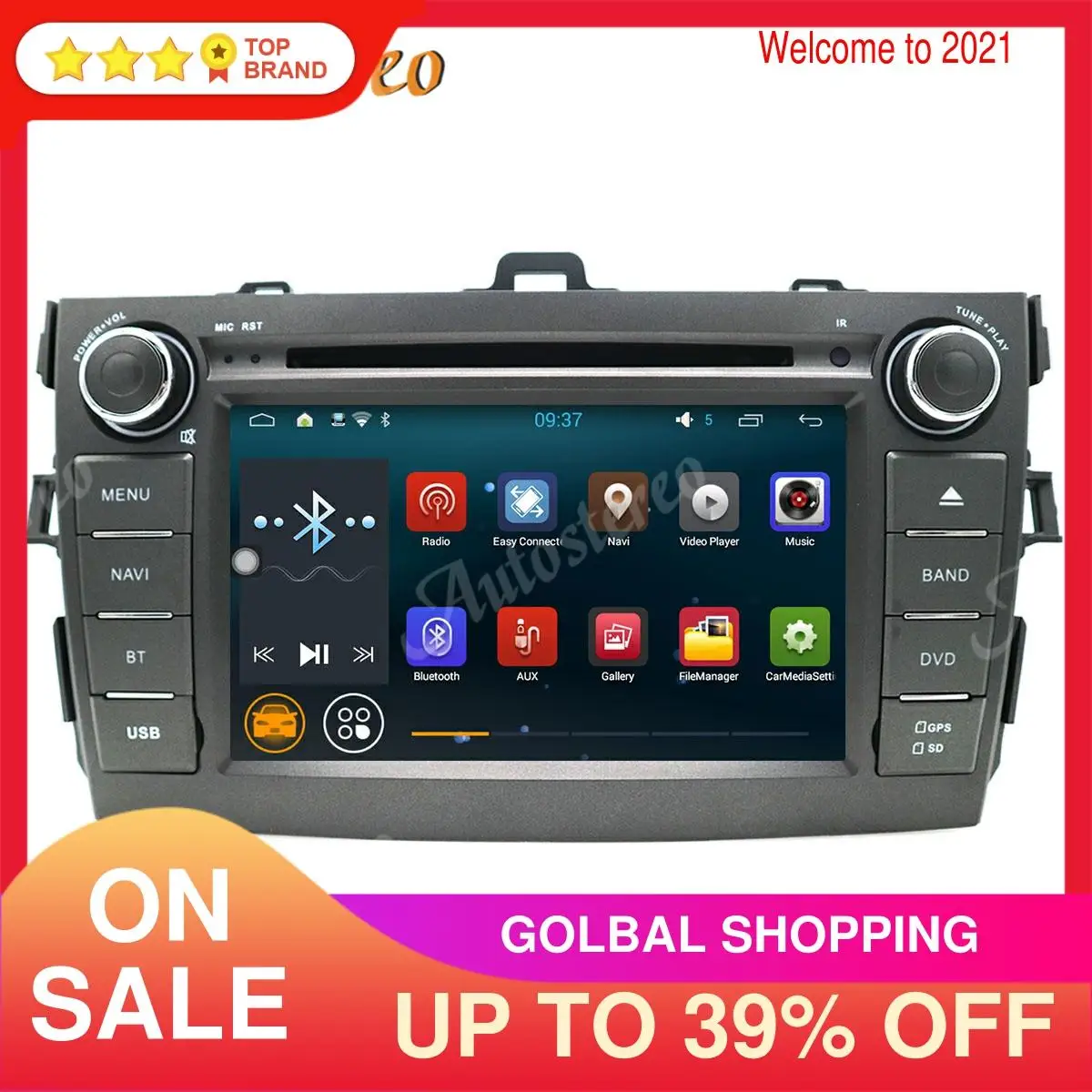 Sistemul Android Auto Navigație GPS Stereo DVD Player pentru Toyota Corolla 2007-2013 Player Multimedia, Radio casetofon Unitatea de Cap