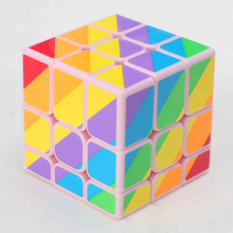 YongJun 3x3x3 Inegale strat poftă de mâncare Viteza Cub Magic Seturi de Pachete de Puzzle Cubo Autocolante, autocolant copii jucarii copii