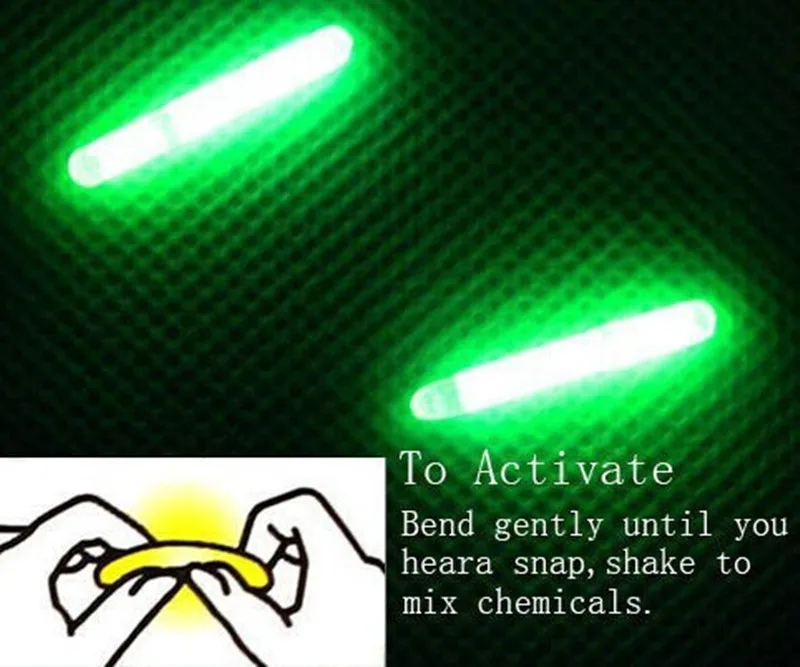 50Pcs(50bags) 7.5X75 mm Pescuit de Noapte Iluminat Stick Bagheta Verde Chimice Fluorescente LED Întuneric Glow Stick de Pescuit Led Stick