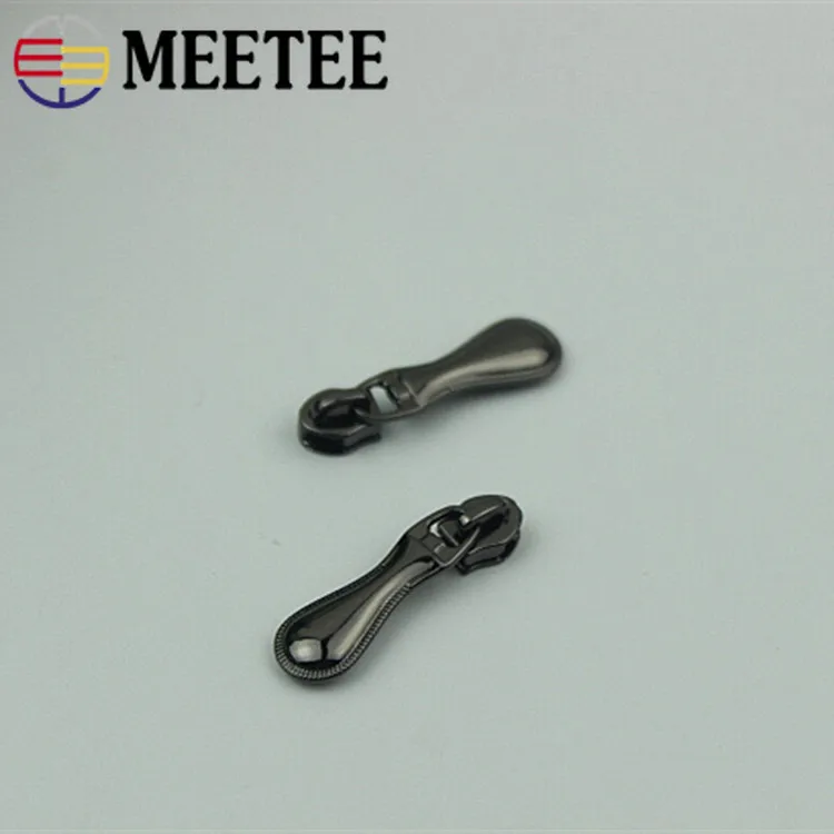 Meetee 3# 50pcs Fermoar Metalic Glisante pentru Fermoare de Nailon Sac de Îmbrăcăminte Zip Capul Trage de Reparare Kituri Diy Accesorii Hardware ZT187