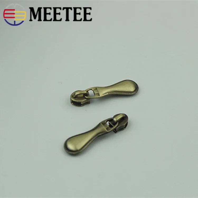 Meetee 3# 50pcs Fermoar Metalic Glisante pentru Fermoare de Nailon Sac de Îmbrăcăminte Zip Capul Trage de Reparare Kituri Diy Accesorii Hardware ZT187