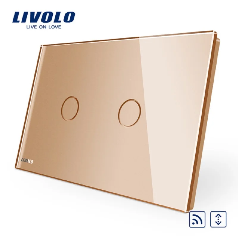 Livolo AU NE-standard Panou de Sticlă, 110~250V,Telecomanda Wireless Switch-uri Cortina,cortina dimmer-un întrerupător la distanță VL-C902WR-11