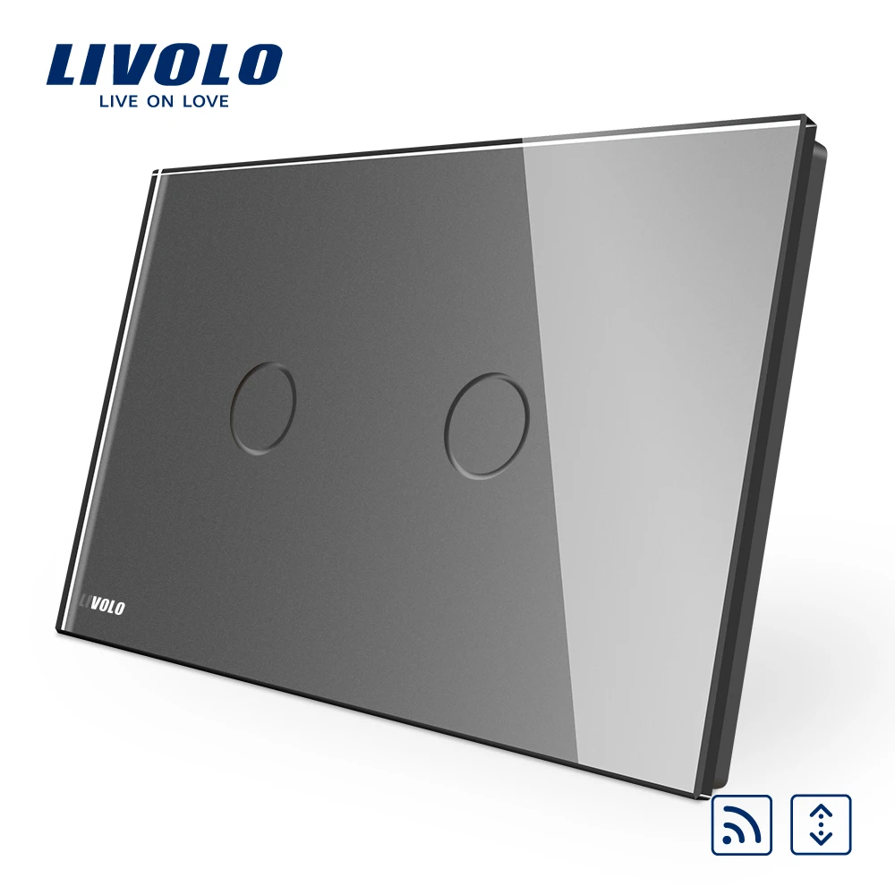 Livolo AU NE-standard Panou de Sticlă, 110~250V,Telecomanda Wireless Switch-uri Cortina,cortina dimmer-un întrerupător la distanță VL-C902WR-11