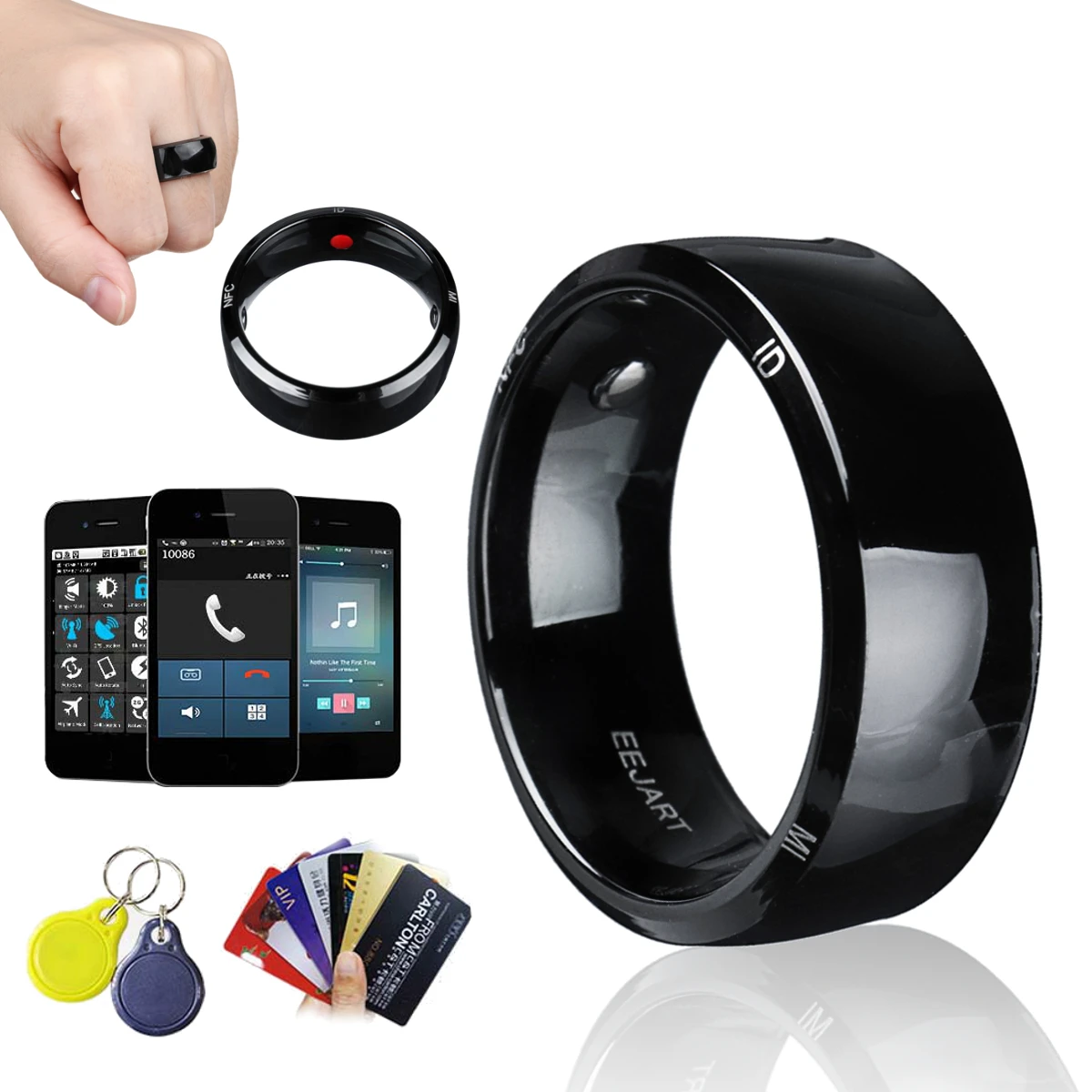Rezistent la apa Debloca Protecția Sănătății Inel Inteligent Purta Noua Tehnologie Deget Magic NFC Ring Pentru Android Windows NFC Telefon Mobil