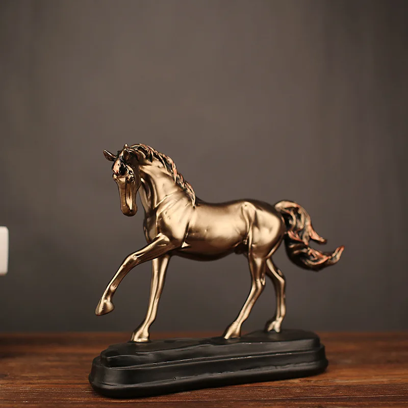 Decor Acasă Rășină De Cupru Cal Ornamente Artificiale Cabinet Vin Meserii Decor Acasă Accesorii Cadouri Imitație Figurina Animal