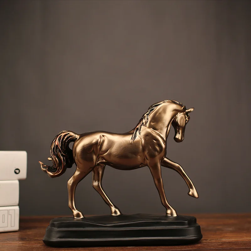 Decor Acasă Rășină De Cupru Cal Ornamente Artificiale Cabinet Vin Meserii Decor Acasă Accesorii Cadouri Imitație Figurina Animal