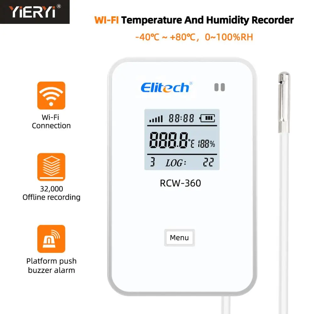 RCW-360 Tuya wifi Temperatura Logger de Date de la Distanță fără Fir umiditate Monitor Stocarea Datelor în Cloud IP 64 de Protecție