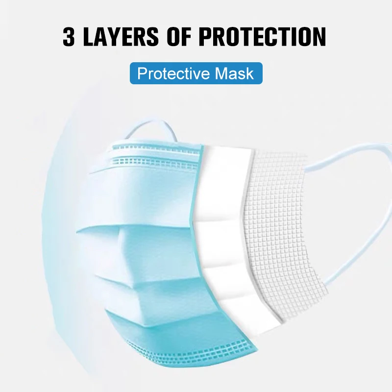 Măști de unică folosință 10/50/100 Buc Anti Praf 3 straturi de Gura, Masca de Adult Siguranță de Protecție Elastice Clema Masca pentru Ingrijirea Sanatatii