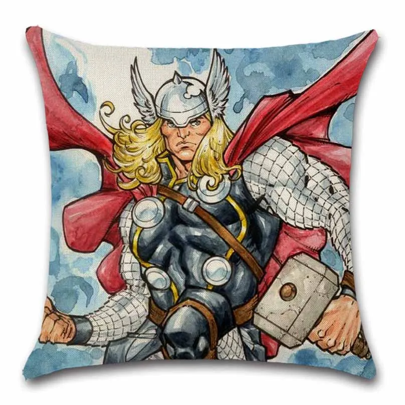 Benzi desenate Thor print capac pernă Decor Scaun canapea scaun auto magazin de Decor Acasă casa dormitor copii prieten cadou față de pernă