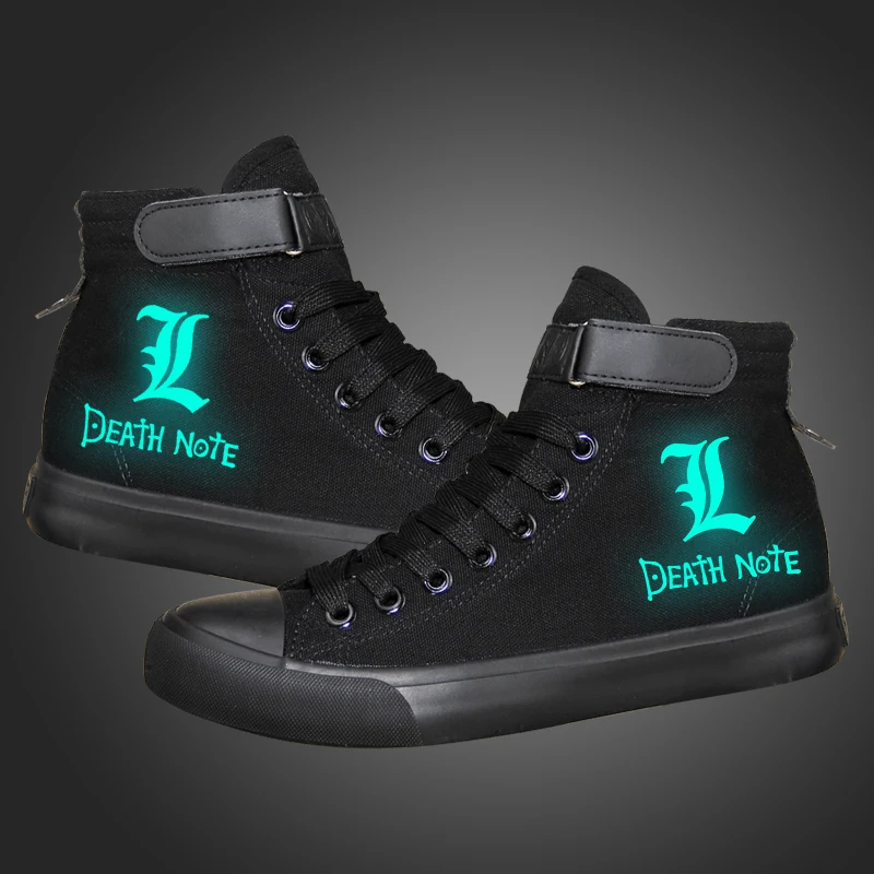 Unisex Anime Death Note Yagami Light Am Casual noctilucent Glezna Pantofi de Panza Cârlig Buclă Plat bascheti rață pantofi Adidași