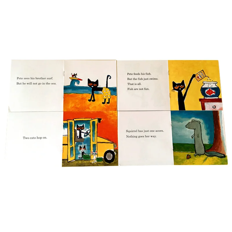 12buc/set Pot Citi Pete Cat engleză Cărți ilustrate pentru Copii carte Poveste Devreme Educaction Buzunar Carte de Citire 13x13 cm