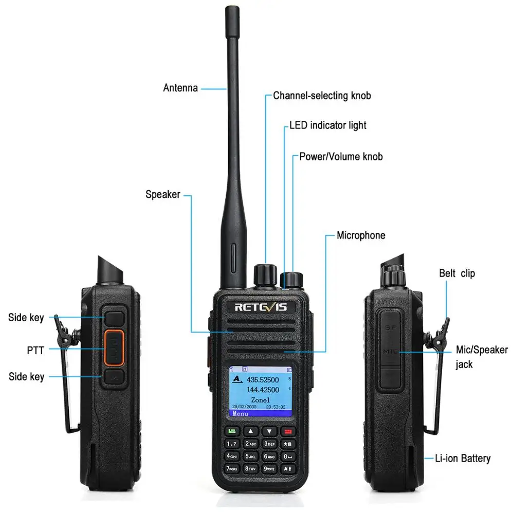 RETEVIS RT3S DMR Digitale Radio de Emisie-Receptie GPS DMR Ham Radio Amador 5W DMR VHF UHF Dual Band Compatibil cu Mototrbo/TYT DMR