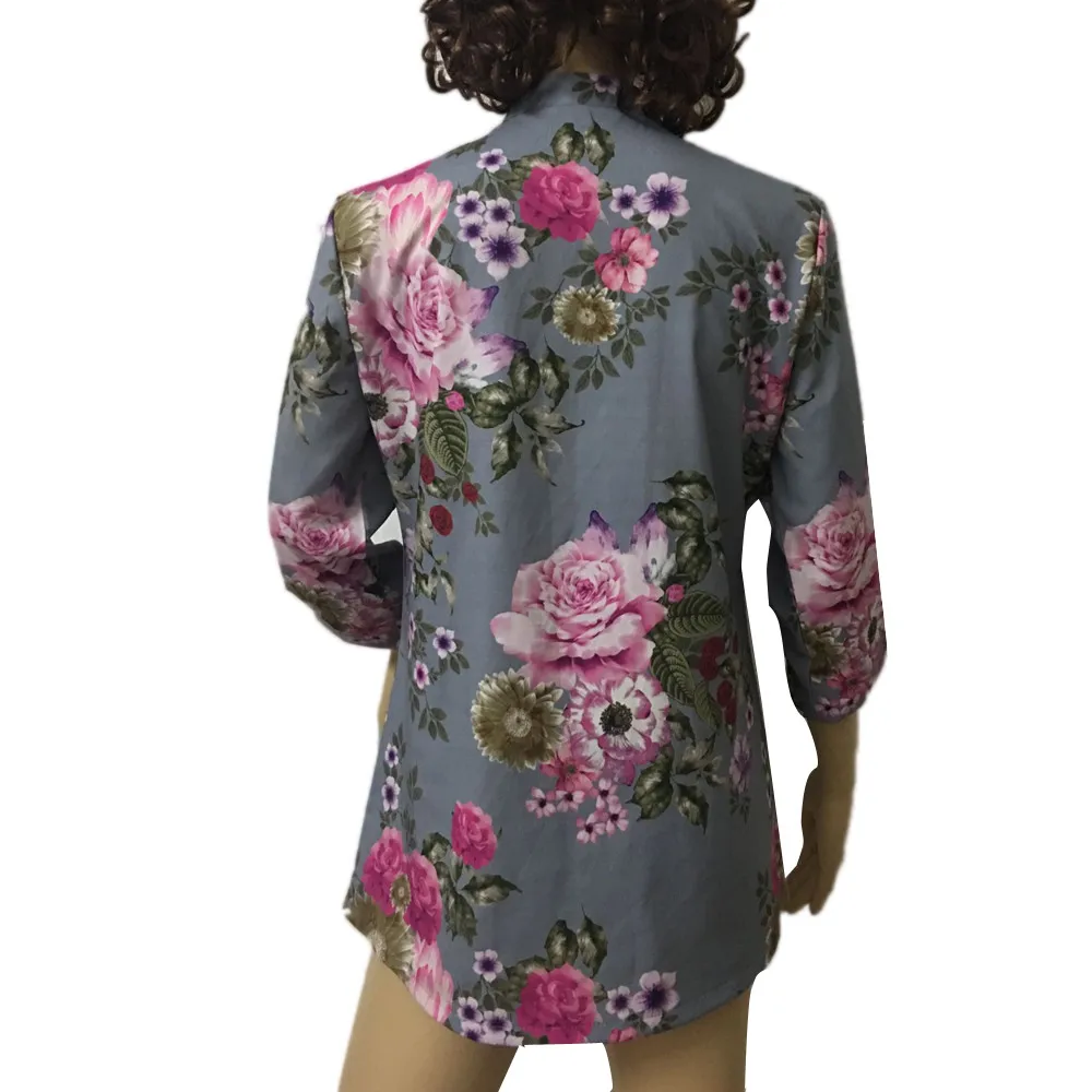 Moda Vara Femei Vintage Floral Print V-neck Tunic Topuri de Moda pentru Femei Plus Dimensiune Topuri Tricou #30