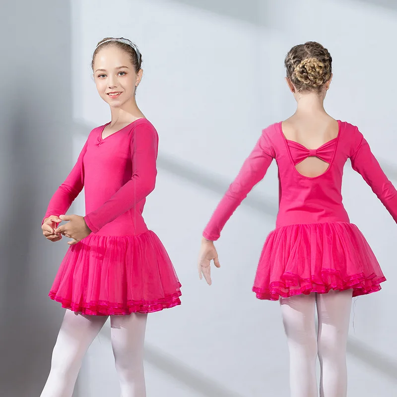 Maneca lunga Dans Rochie de Balet Tutu Fusta 2020 Nou Flori Fete Dress Toddler Copii Haine pentru Sugari de Performanță Costum 3 la 12 Y