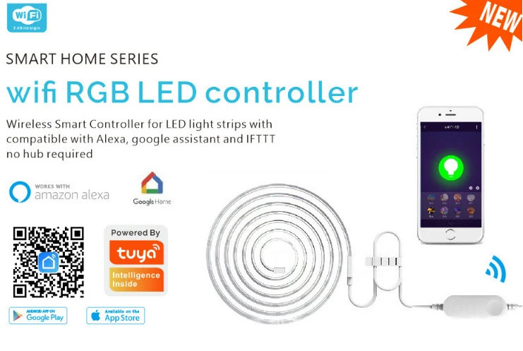 Wifi Dimmer Tuya Lumina Inteligent Centura Controler RGB Acasă Inteligent de Control de la Distanță a CONDUS Lumina contactului Centurii de siguranță de lucru cu Alexa de Start Google