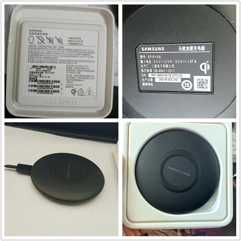 SAMSUNG EP-P1100 Rapid Încărcător Wireless 10W Quick Charging Pad Pentru Galaxy S10 S9 S8 S7 edge Plus Nota 10+ 9 5 3 iPhone 8 X XR plus
