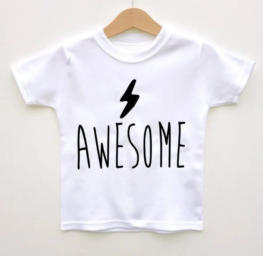 Minunat de iluminat Scrisori de Imprimare tricou Copii Boy Girl t shirt Pentru Copii Haine de Copil Amuzant Sus Teuri Picătură Navă Y-113