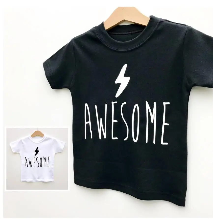 Minunat de iluminat Scrisori de Imprimare tricou Copii Boy Girl t shirt Pentru Copii Haine de Copil Amuzant Sus Teuri Picătură Navă Y-113
