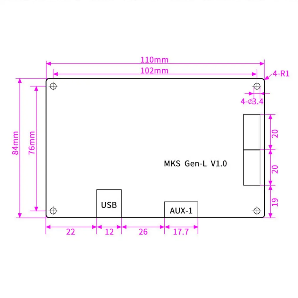 MKS GEN L V1.0 Controler de Bord Imprimantă 3D Board Placa de baza Placa de baza Compatibile Rampe&marlin pentru 4988/DRV8825/TMC2100 Driver