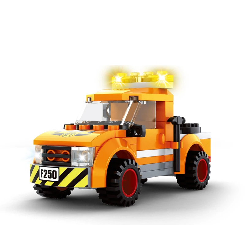 AUSINI Construcții Inginerie Vehicul Masina de Oras Blocuri Baieti Jucarii pentru Copii Camioane Designer de iluminat Model de Cărămizi