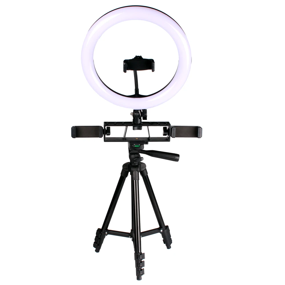 Fotografie Accesoriu de 10 INCH LED Lumină Inel Desktop Machiaj Lampa Video Selfie Foto SLR aparat de Fotografiat Stand Trepied 35-10 CM Reglabil