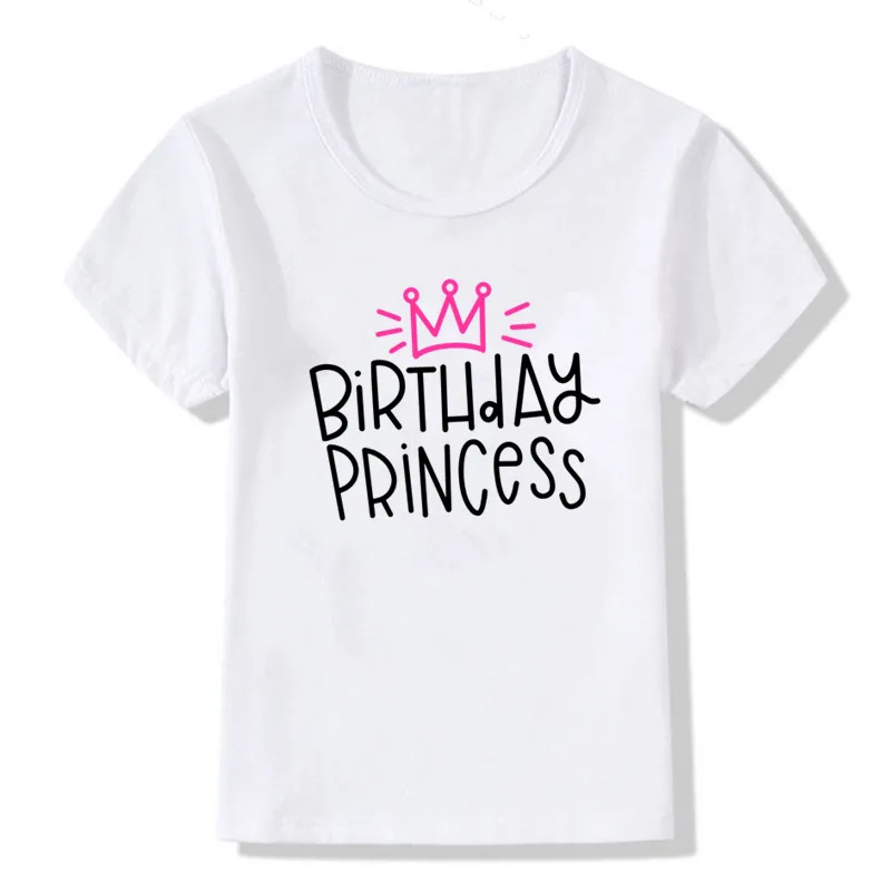 Ziua de naștere a Prințesei Tricou Copii Fete Haine cu Maneci Scurte T-shirt Alb Camasa Casual O-Gât Moda Copii Tricou