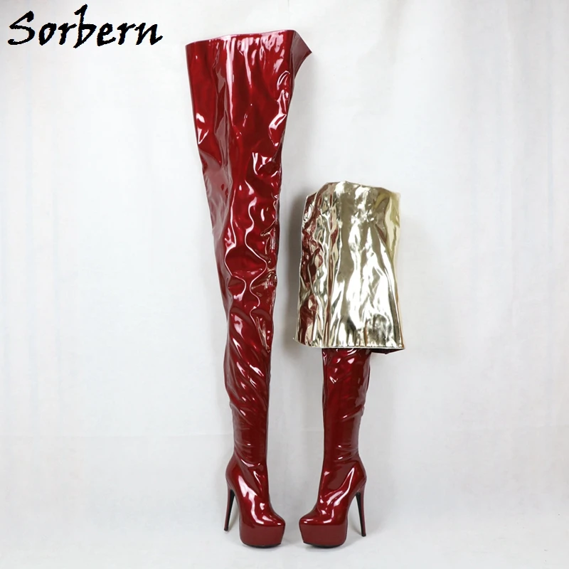 Sorbern Personalizate Largă Coapsei Cizme Femei Lung Platforma Pantofi cu Toc Doamnelor Unisex 85Cm în Interiorul 125Cm în Afara Cosplay Boot