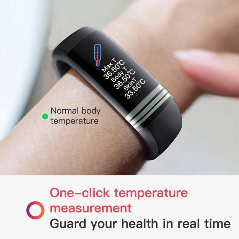 2020 Fitness Brățară Corpului Termometru Inteligent Brățară Fitness Tracker Ceas Inteligent Monitor De Ritm Cardiac Inteligent Ceas De Trupa Bărbați Femei