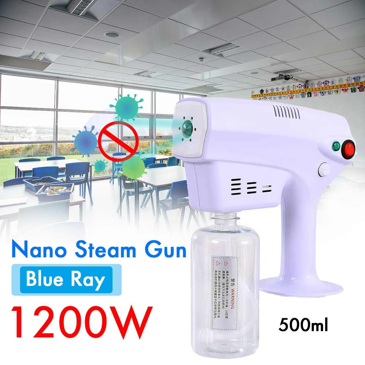 1200W 500 ml de Insecticid Mașină Electrică ULV Fogger Pulverizator Portabil Dezinfecție Mașină de Pulverizare a Spray de Păr Nano Arma Pentru spital Acasă