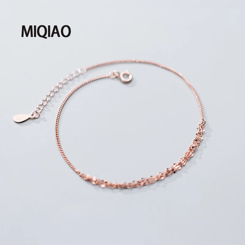 MIQIAO Argint 925 Bratari Glezna Pentru Femei de Vara Accesorii de Plajă Feminin coreeană Simplu Picior Ornamente Picior Lanț de Corp