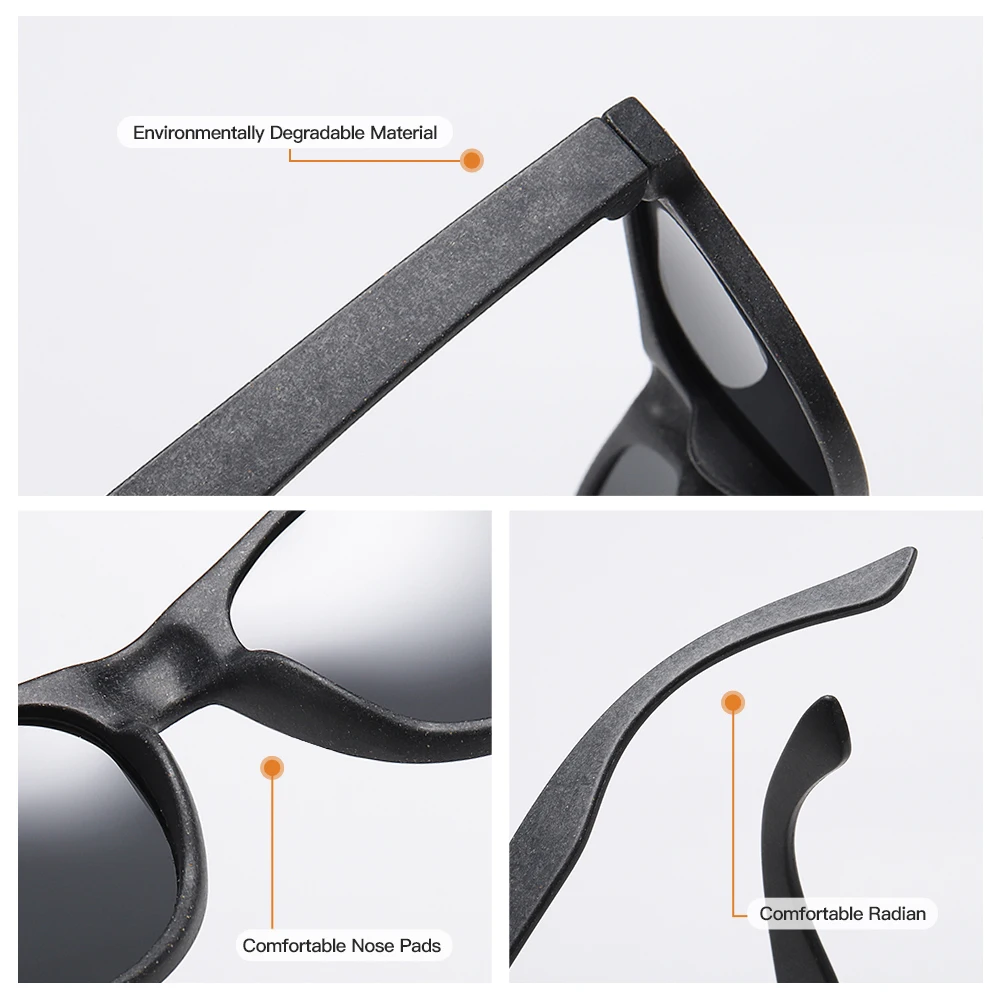 RAVENISA 2020 Moda Retro Personalizate Ochelari de Soare Cu Oglinda Polarizate Paie de Grâu Cadru Eco-Friendly ochelari de Soare Pentru Barbati Femei