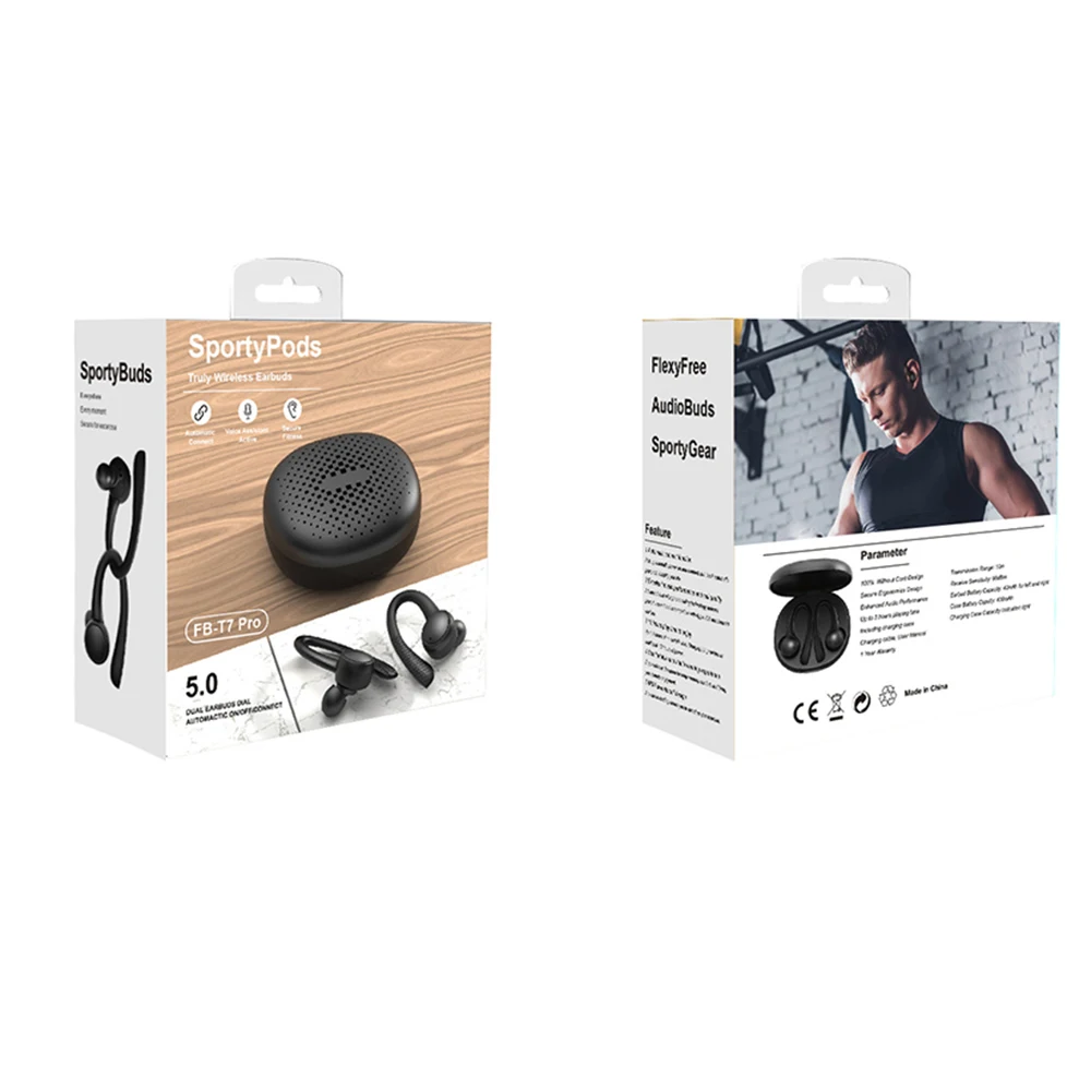 TWS 5.0 Wireless Bluetooth pentru Căști T7 Pro HiFi Stereo Wireless căști Sport cu Cască Cu Încărcare Cutie Pentru Telefon