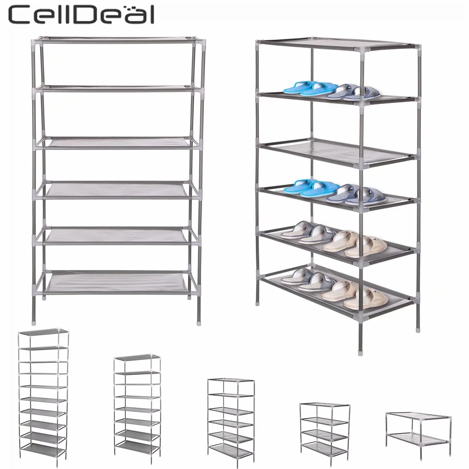 CellDeal 2-10 Straturi DIY suport Pantofi Praf Ușor De instalat Pantofi Raft de Depozitare Non-Țesute de Pantofi, Cuier Dulap rezistent la apa