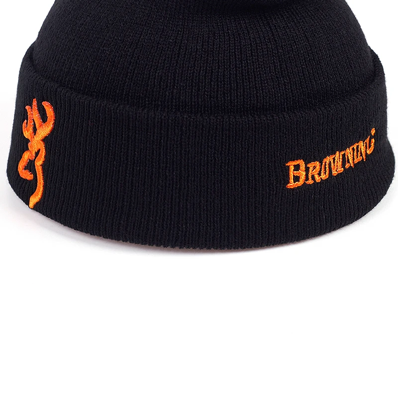 Nou BROWNING broderie din lână pălărie de Moda unisex cald schi pălării toamna iarna Casual Căciuli Tricotate Pălărie Hip-hop Chelioși Pălării