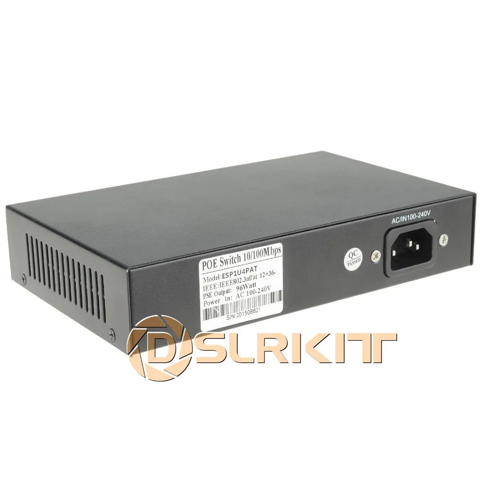 DSLRKIT 96watt 5 4 Port Switch PoE 802.3 af/at Power Over Ethernet Alimentare Interne