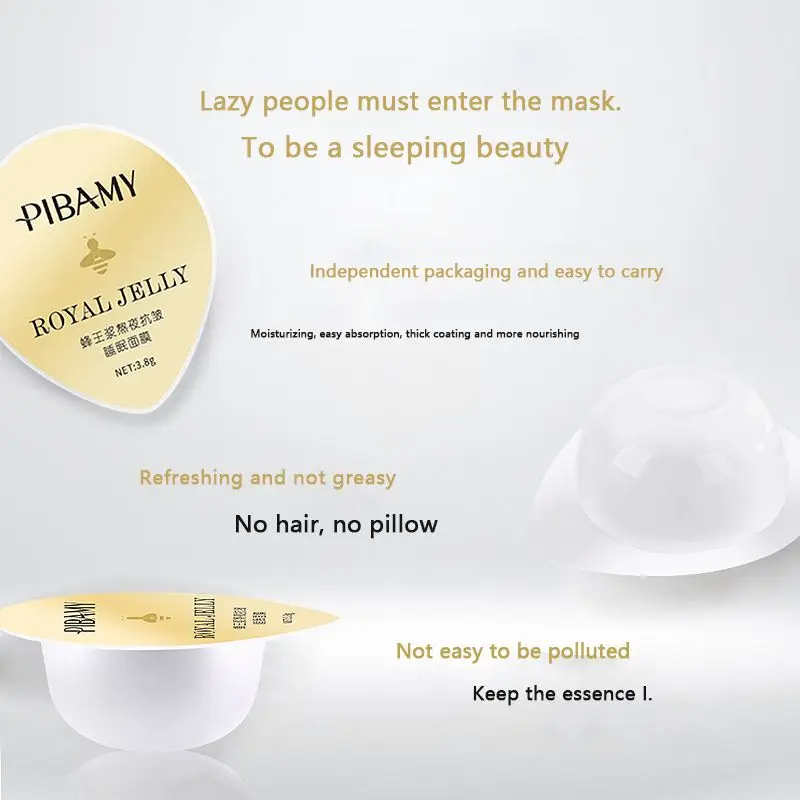 LAIKOU 7Pcs Royal Jelly Dormit Masca de Fata Masca Faciala Anti-rid Adânc Hidratare Ulei de Control de Ridicare Masca de Fata de Îngrijire a Pielii