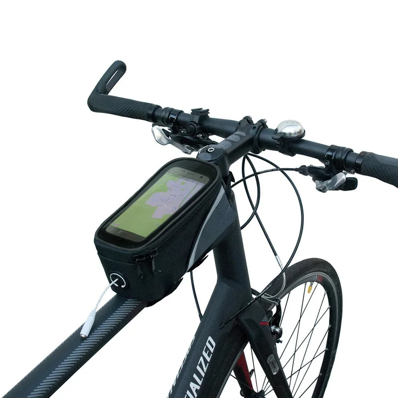Rezistent la apa Sac Biciclete Ecran Tactil Bicicleta Ghidon Mobil Telefon Mobil Caz Pungă de 7.2 inch Biciclete Panniers Rama Fata Tub Saci