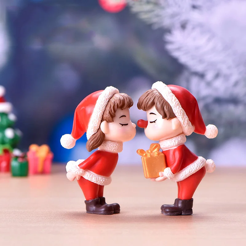 Crăciun Iubitorii de Câteva Miniaturi, Figurine Zână Gradina de Bonsai Moss Ornament Decor Acasă Accesorii Cadou de Ziua Îndrăgostiților