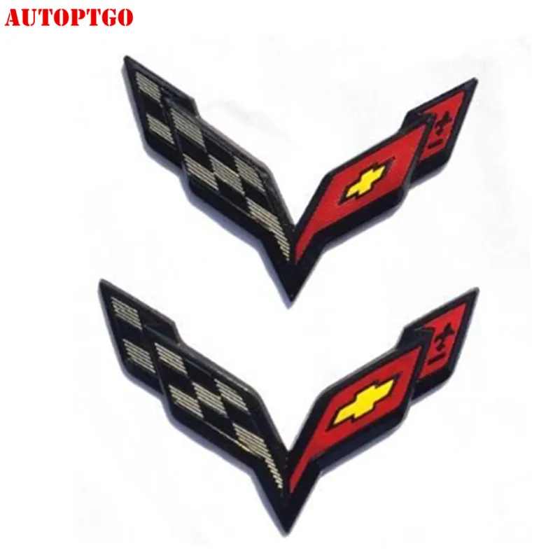 2 buc Corvette 3D Wing Emblema Autocolant Fata-Spate, Portbagaj Insigna Decal Pentru Chevy Chevrolet Corvette C6 Corp Styling Auto