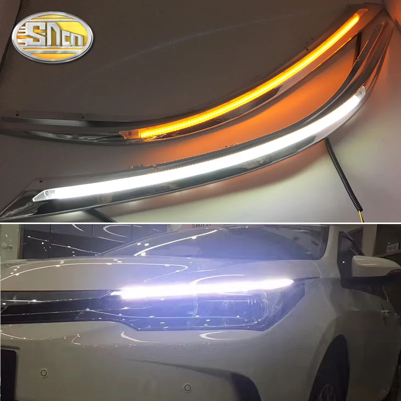 SNCN 2 BUC LED Daytime Running Light Galben de Semnalizare Releu Far Auto cu Spranceana Decor Pentru Toyota Corolla - 2018