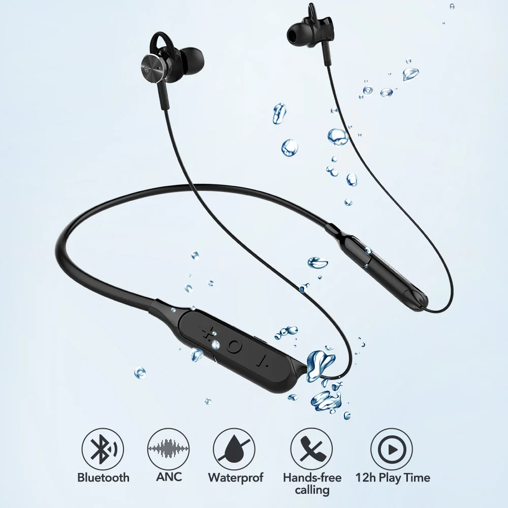 Mixcder RX Activ de Anulare a Zgomotului Căști Bluetooth cu Microfon Căști fără Fir Magnetic de Susținere Wireless căști