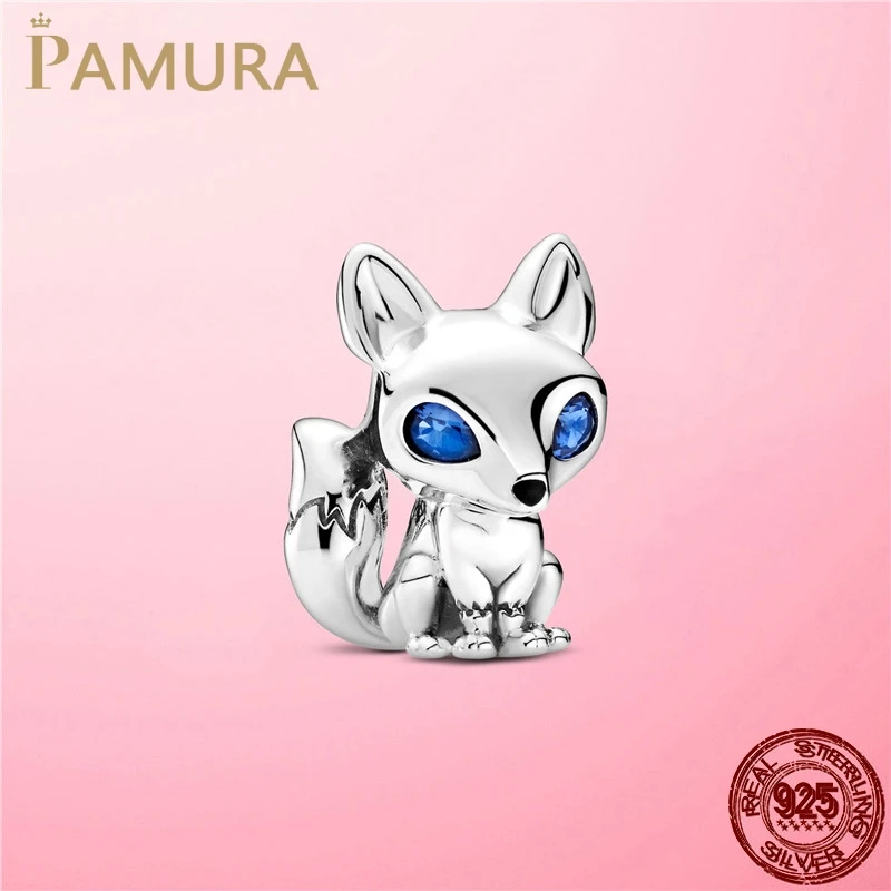 Vânzare fierbinte Argint 925 cu Ochi Albaștri Fox Farmec Animal Margele se potrivesc pentru Pandora Brățară Originală de Argint 925 de bijuterii de Luare
