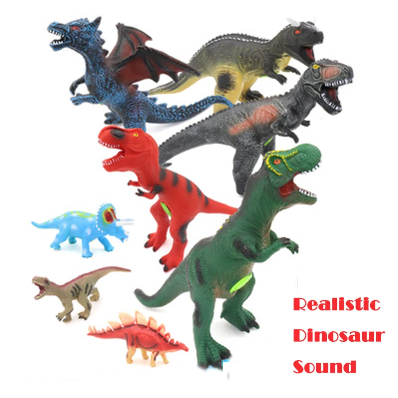 1buc Sondare cauciuc moale dinozaur Tyrannosaurus Raptor Toamna-rezistent la simulare dinozaur model de jucărie cadouri pentru copii