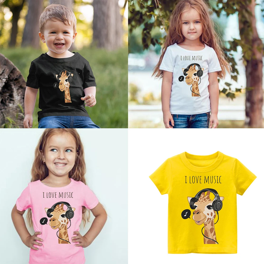 Haine pentru copii Drăguț de Vară Casual shirt Copii t-shirt de Desene animate de Animale de Îmbrăcăminte pentru Sugari Girafa Top T-shirt Toddler Tinuta 1-copil de 12