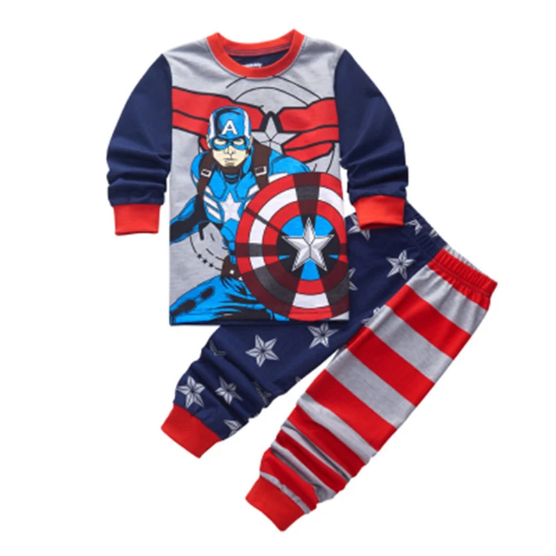 Baieti Copii Seturi de Îmbrăcăminte Spiderman Model Mâneci Lungi de Trening Copil MARVEL Super-erou Captain America de Imprimare set de Pijamale