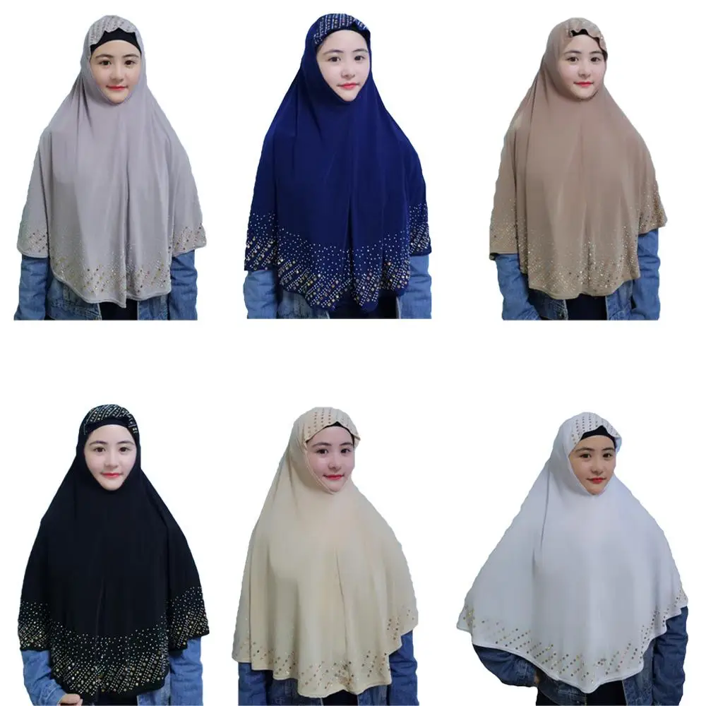Femeile Musulmane De Rugăciune Hijab Fularul Islamic Deasupra O Bucată Amira Khimar Stras Moale Folie Cap Niquabs Acoperire Completă Bandane