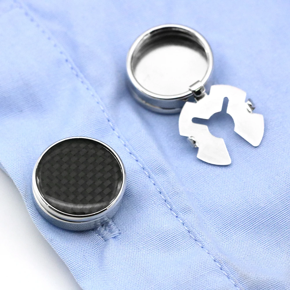IGame Negru Butoni Elegant Fibră de Carbon Butoane Capac pentru Barbati Tricou de Inalta Calitate-butoni Transport Gratuit