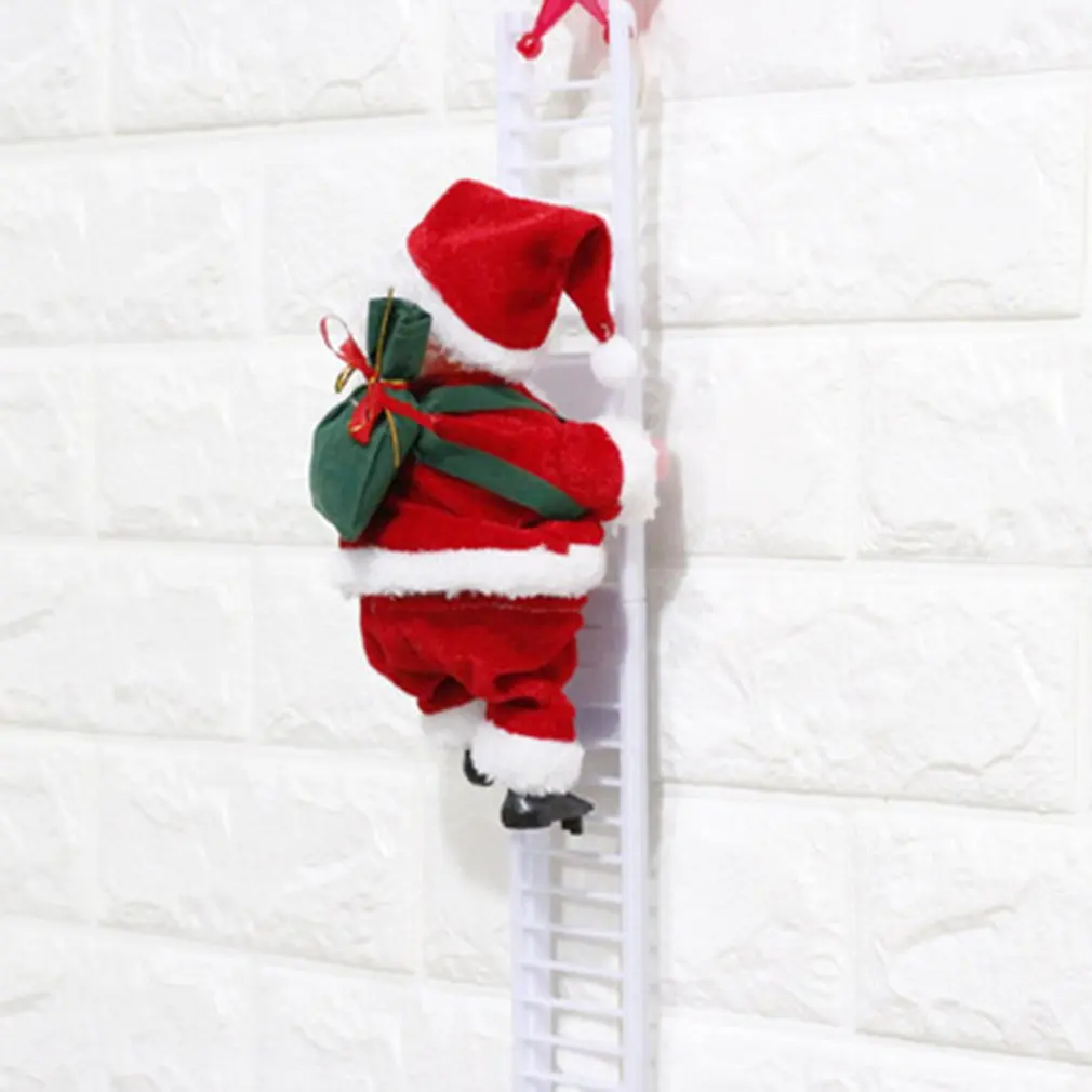 Noutatea Distractiv Electric Alpinism Scara Mos Craciun Figurina de Crăciun Ornament Petrecere Meserii DIY Creative Păpușă Jucărie de Pluș