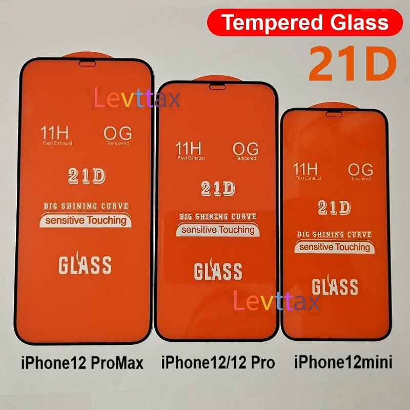 10buc/lot 21D Sticla Temperata Pentru iPhone 12 Mini 11 Pro Max XS XR X 8 7 6S Plus Acoperire Integrală Acoperire Ecran de Sticlă Protector Pe i12